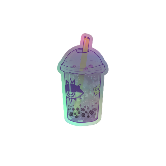 Bubble Tea Holographic Sticker