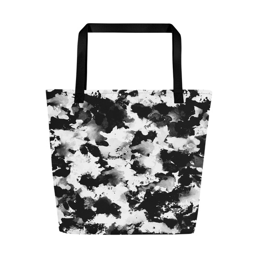 Monochrome Splatter Large Tote Bag