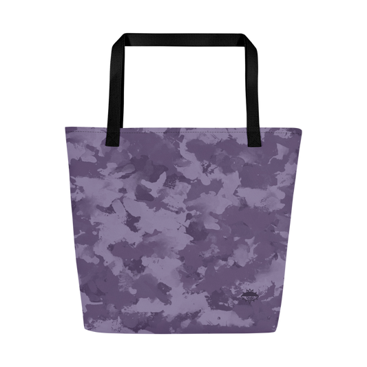 Purple Splatter Large Tote Bag