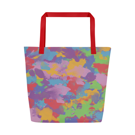 Rainbow Splatter Large Tote Bag