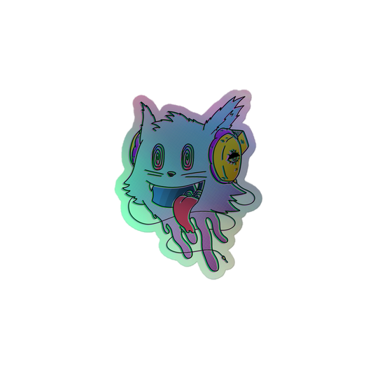 Trippy Cat Holographic Sticker